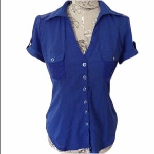 🆕 Heart Soul Cobalt Blue Lace Blouse M